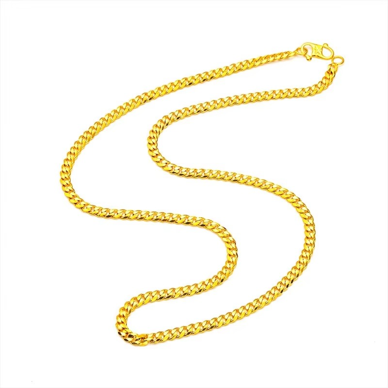 9999 24K genuine gold necklace, high-end fashion women's gold necklace, gold jewelry for girlfriend, gold necklace gift jewelry