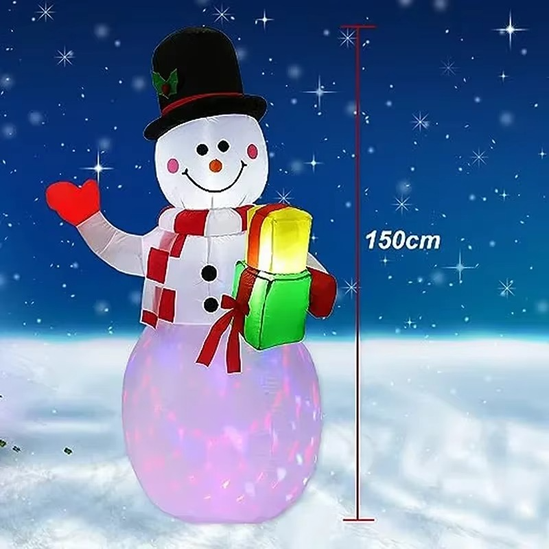1.5m Inflatable Snowman Santa Claus Christmas Outdoor shop Decorations LED Christmas Party New Year 2023 Christmas Decorations