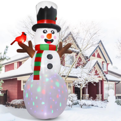 OurWarm 12FT Giant Snowman Christmas Inflatable Outdoor Decoration with Cardinal, Snowman Outdoor Christmas Decor Yard Lawn