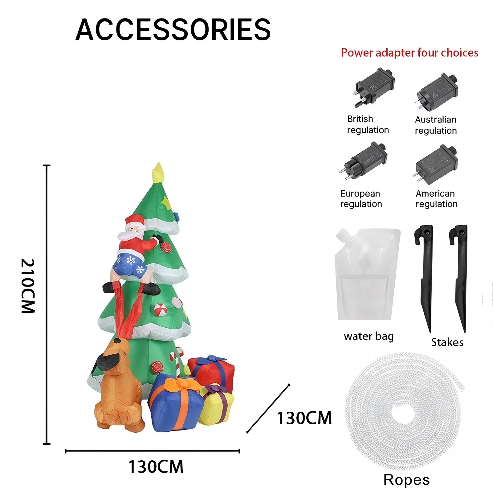 6.9FT LED Light Christmas Inflatable Yard Decorations Santa Claus Climbe Tree Dog Box Toy Xmas Supplies Ornaments Gifts Holiday