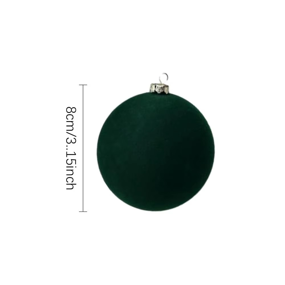 Christmas Ball Ornaments 12PCS/Set New Year Hanging Decorations Flocked Ball Pendant Tree Hanger For Holiday Party Home Wedding