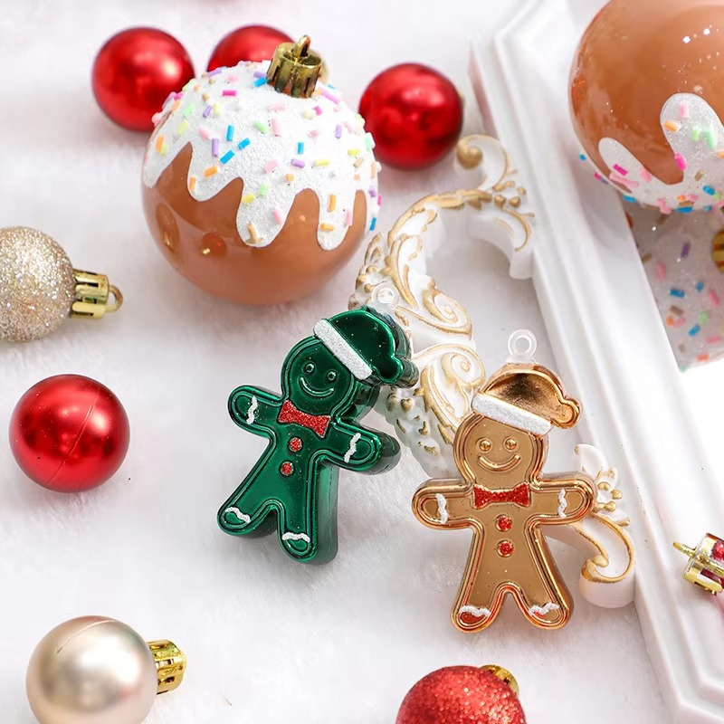 42pcs 6cm Christmas Ball Gingerbread Man Xmas Tree Hanging Ornaments Home Christmas Decoration Party New Year Gift Navidad 2025