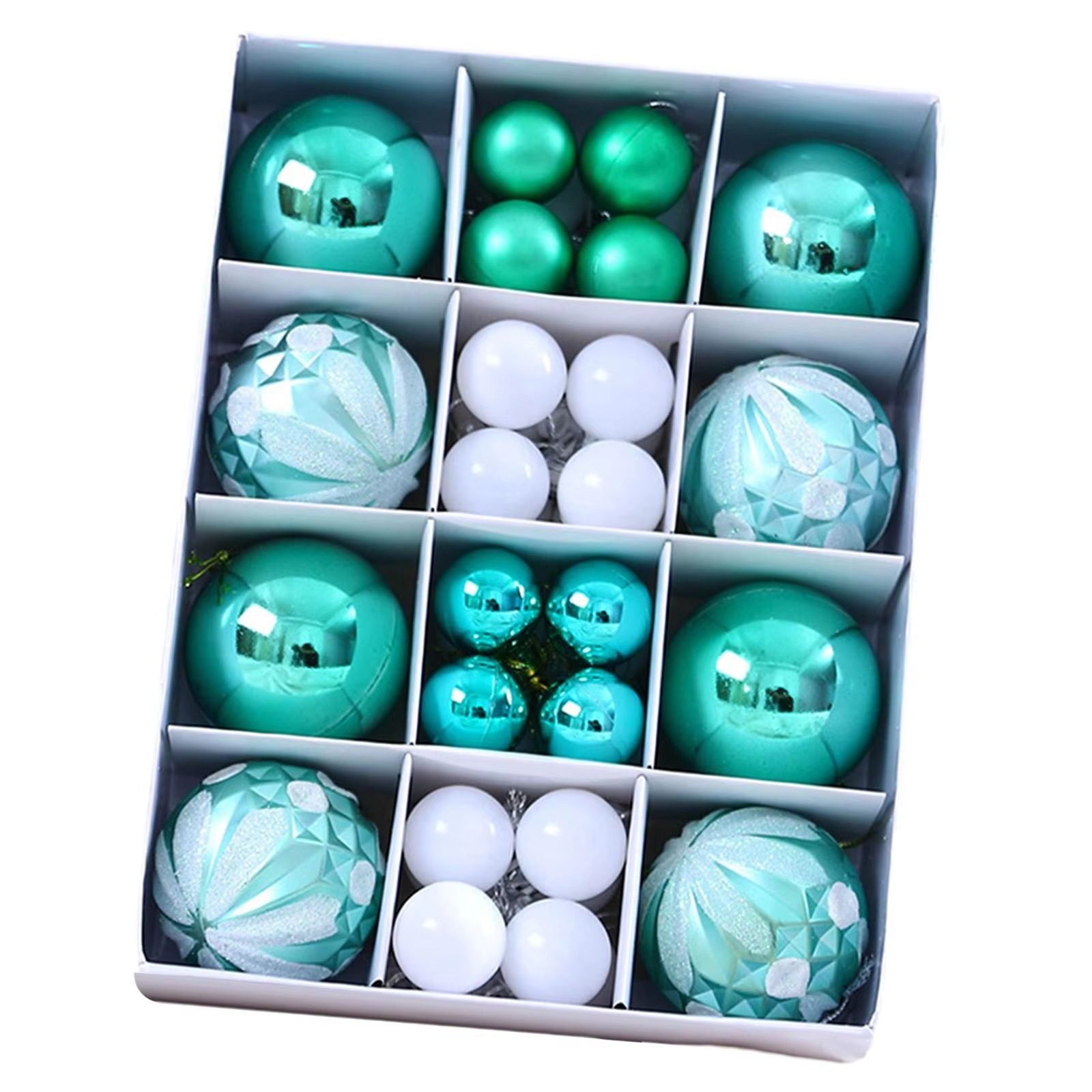 40Pcs Christmas Ball Ornaments Set Craft Christmas Tree Hanging Ornaments for Party Favor Birthdays Anniversary Festivals Cafe