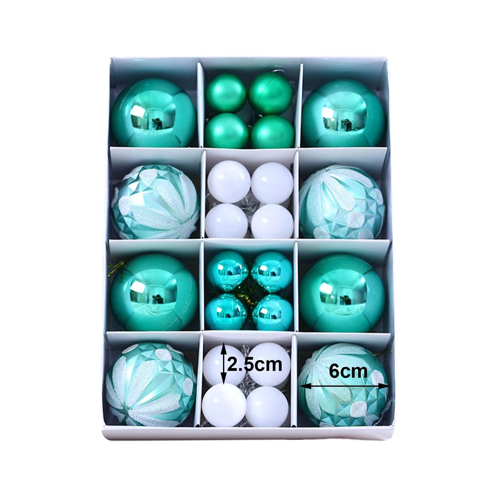 40Pcs Christmas Ball Ornaments Set Craft Christmas Tree Hanging Ornaments for Party Favor Birthdays Anniversary Festivals Cafe