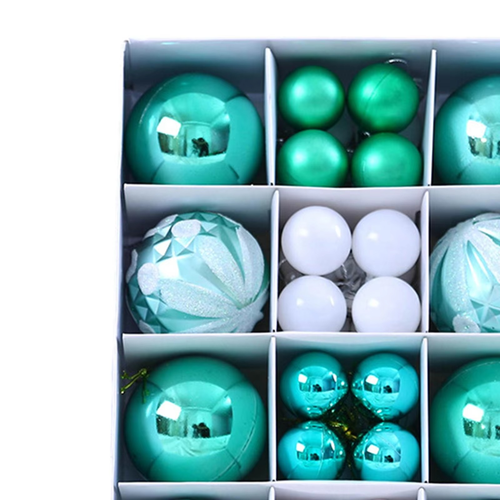 40Pcs Christmas Ball Ornaments Set Craft Christmas Tree Hanging Ornaments for Party Favor Birthdays Anniversary Festivals Cafe