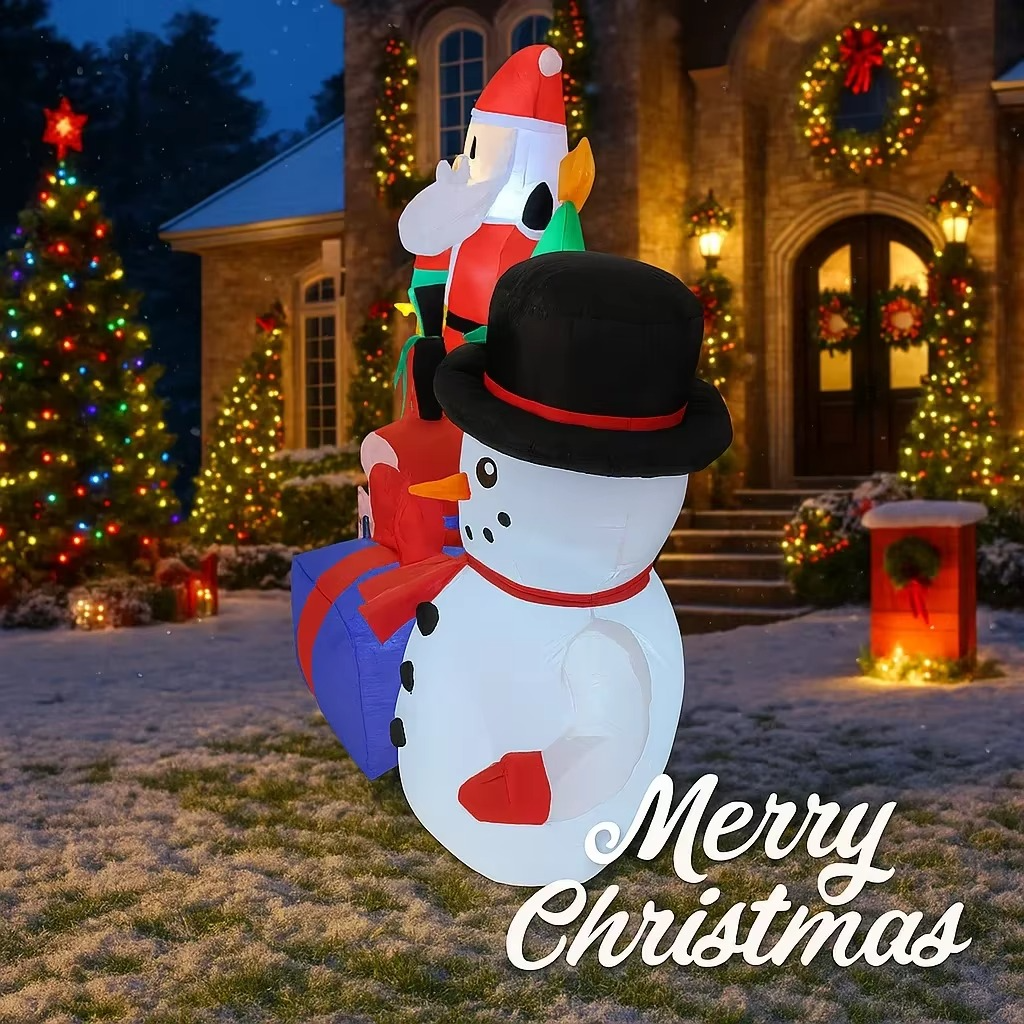 10.17FT Inflatable Toy Santa Snowman penguin Tree Set Xmas Decor Yard Decoration LED Outdoor Supplie Home Ornament Festive Gift