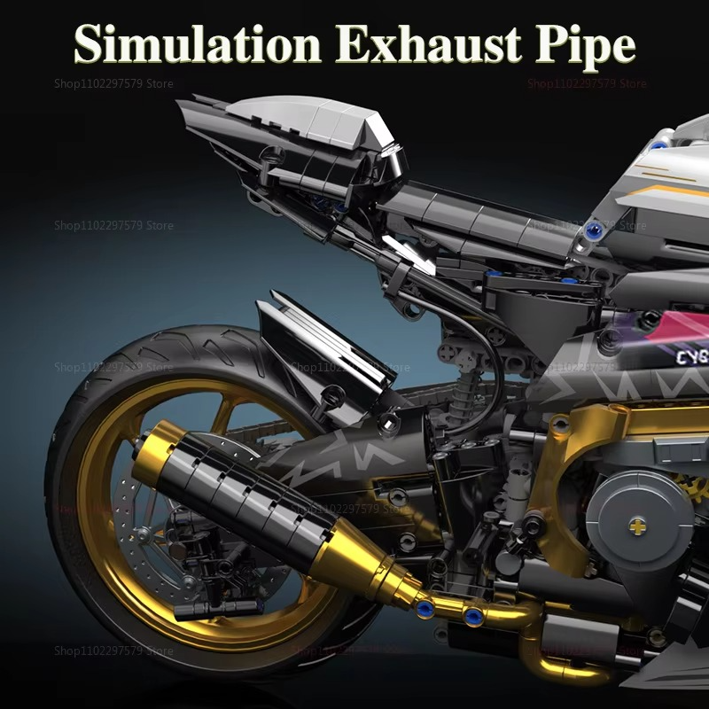 1:5 Mechanical Motorcycle Desktop Decoration 2045PCS Technology Racing Car Building Block Kids Toys for Christmas Birthday Gifts