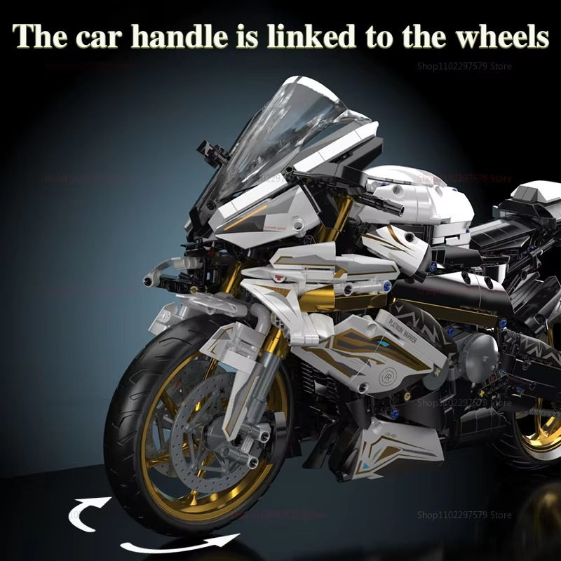 1:5 Mechanical Motorcycle Desktop Decoration 2045PCS Technology Racing Car Building Block Kids Toys for Christmas Birthday Gifts