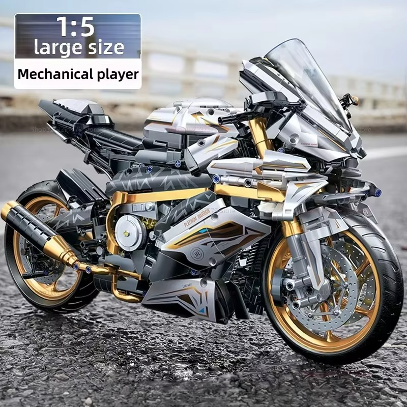 1:5 Mechanical Motorcycle Desktop Decoration 2045PCS Technology Racing Car Building Block Kids Toys for Christmas Birthday Gifts