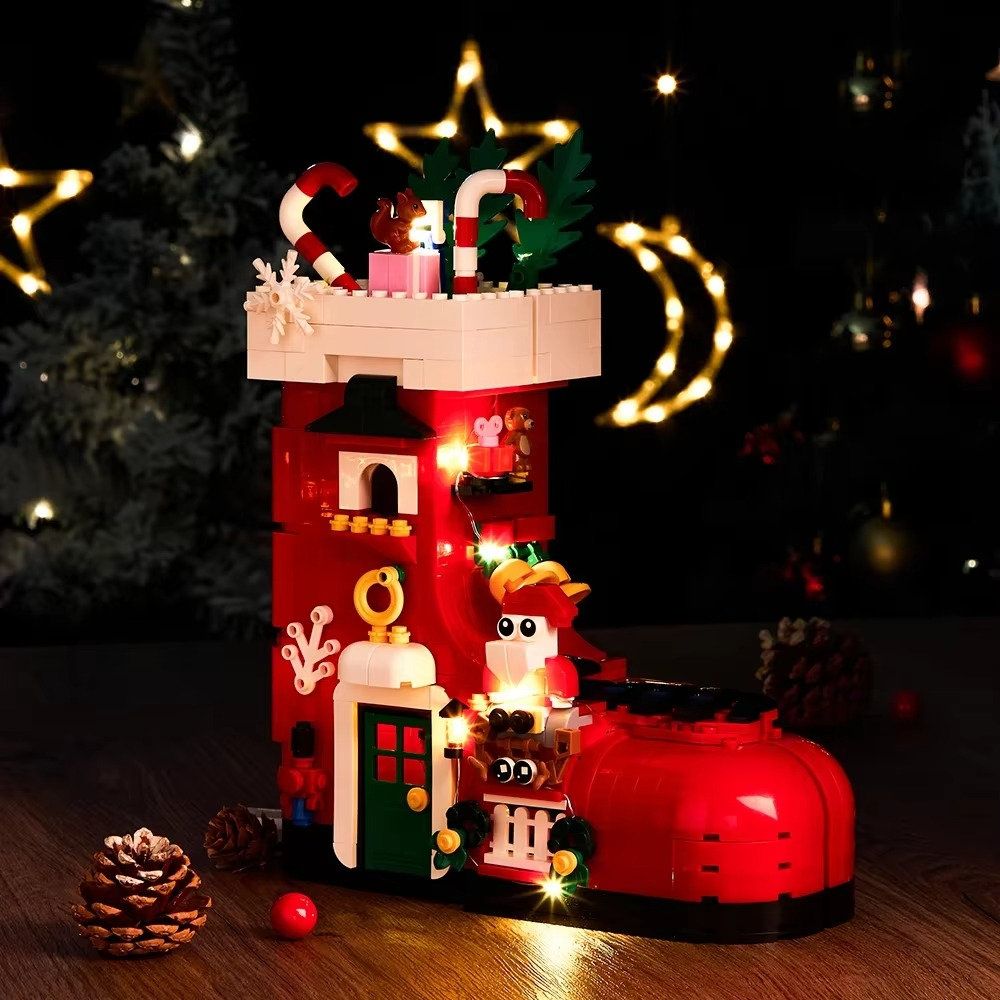 Christmas Shoes Model Building Blocks MOC Winter Festive Santa Claus House Bricks Creative Ideas Toy Gift Girls Boys Kids,779PCS