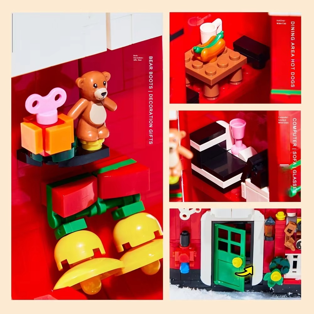 Christmas Shoes Model Building Blocks MOC Winter Festive Santa Claus House Bricks Creative Ideas Toy Gift Girls Boys Kids,779PCS