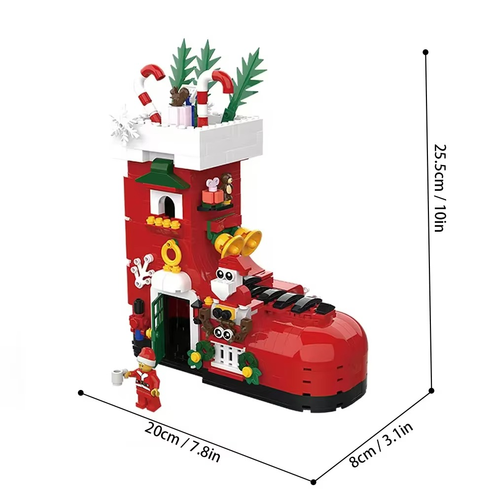 Christmas Shoes Model Building Blocks MOC Winter Festive Santa Claus House Bricks Creative Ideas Toy Gift Girls Boys Kids,779PCS
