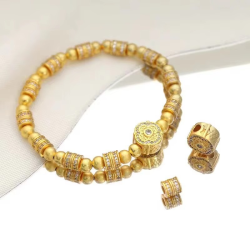 AU999 24K Gold Four Beauties Bracelet | Enamel - painted seasons, pearl accents, cloud - patterned chain, delicate & noble