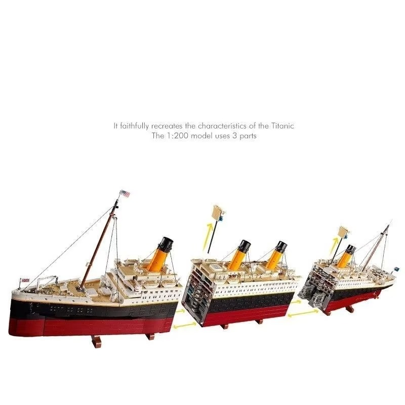 Compatible 10294 Titanic Building Blocks MOC Display Model Bricks Cruise Boat Steamship Aldult Toy Christmas Gifts 9090pcs