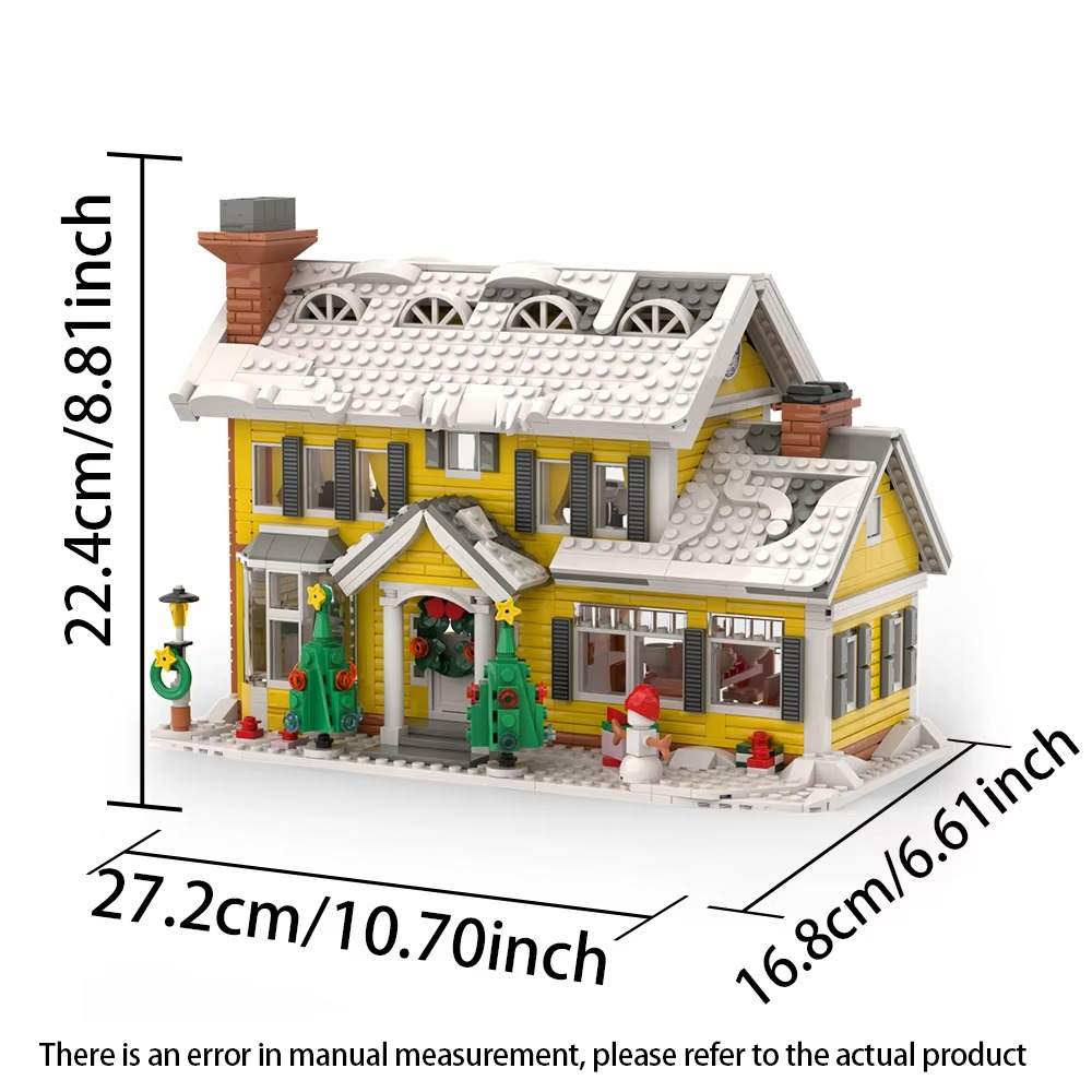 MOC Creativity Winter Village Christmas snow House Christmas ART House Model Building Blocks Kid Toys Christmas Gift