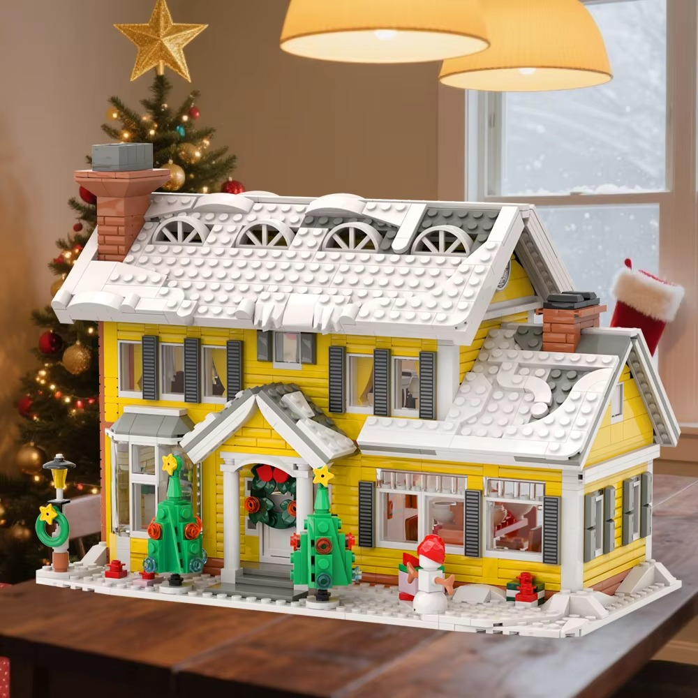MOC Creativity Winter Village Christmas snow House Christmas ART House Model Building Blocks Kid Toys Christmas Gift