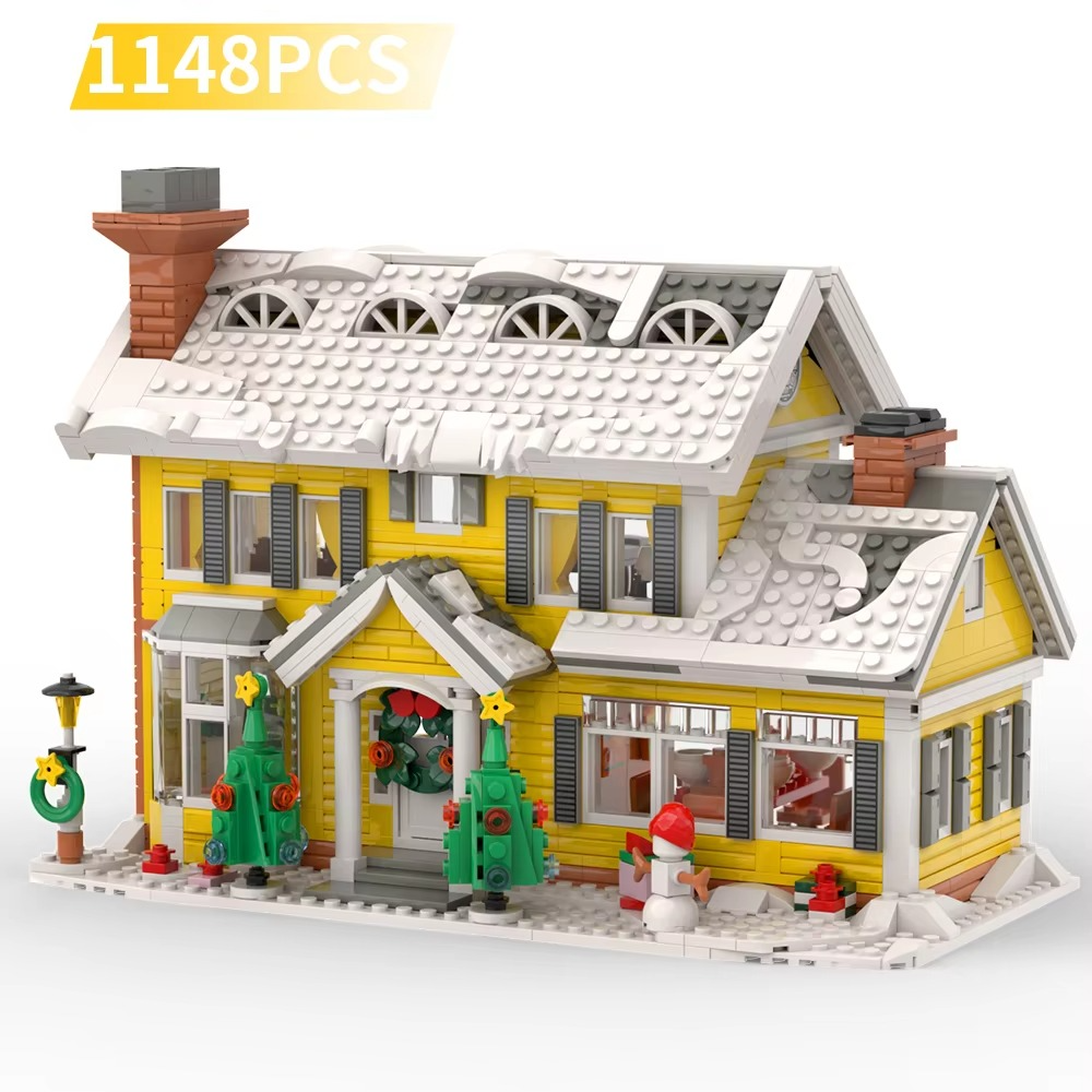 MOC Creativity Winter Village Christmas snow House Christmas ART House Model Building Blocks Kid Toys Christmas Gift