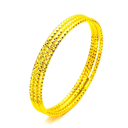 24K Gold 2.8mm Starry Sky Bangle | AU999 Pure Gold, micro-bead setting, 2.8mm slim design, delicate for daily wear