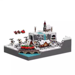 Mould King Christmas Series Train Amusement Park Electric Remote Control Assembly Building Block Toy12029