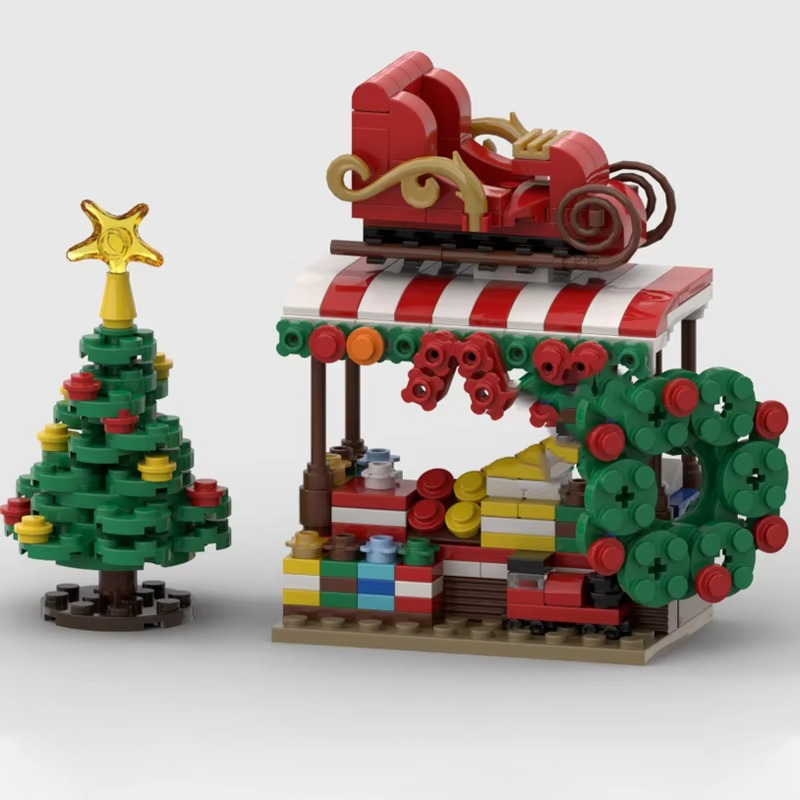 261pcs MOC Christmas Stand City High Detail Collector’s Building Set for Vintage Model Lovers Building Blocks Toy Gift for kids