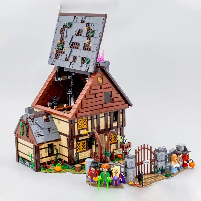 MOC Street View Model Halloween Hocus Pocused Witch Sanderson House Building Sister's Cottage Blocks Bricks Festival Party Gifts