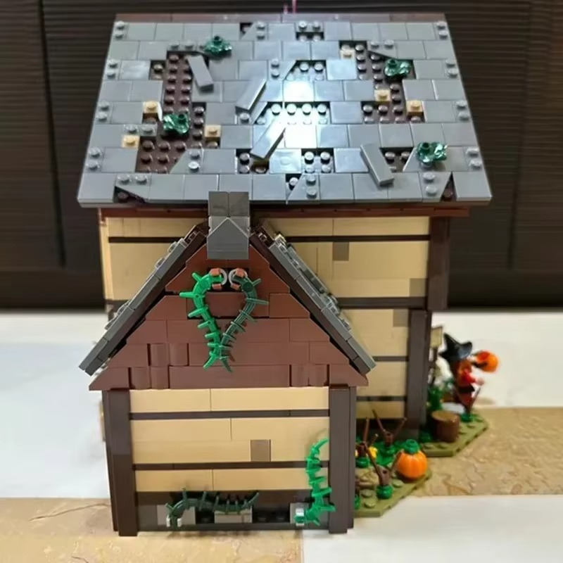 MOC Street View Model Halloween Hocus Pocused Witch Sanderson House Building Sister's Cottage Blocks Bricks Festival Party Gifts