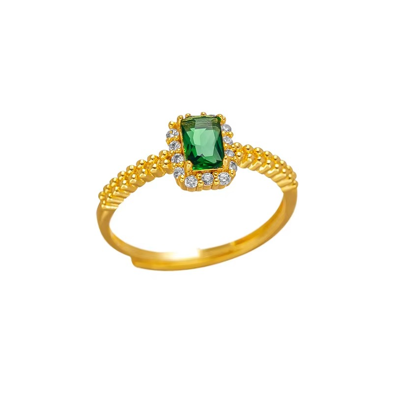 9999 24K real gold store, same gold women's ring, beautiful moissanite jewelry