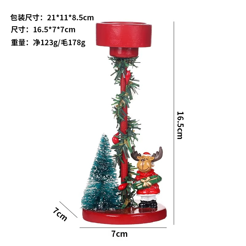 Christmas Decorations Desktop Resin Christmas Tree Red Santa Candlestick Christmas Party GiftDecorations Desktop Ornaments