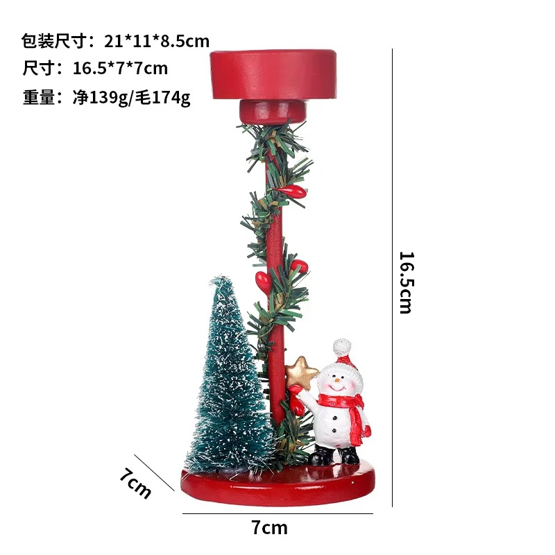 Christmas Decorations Desktop Resin Christmas Tree Red Santa Candlestick Christmas Party GiftDecorations Desktop Ornaments