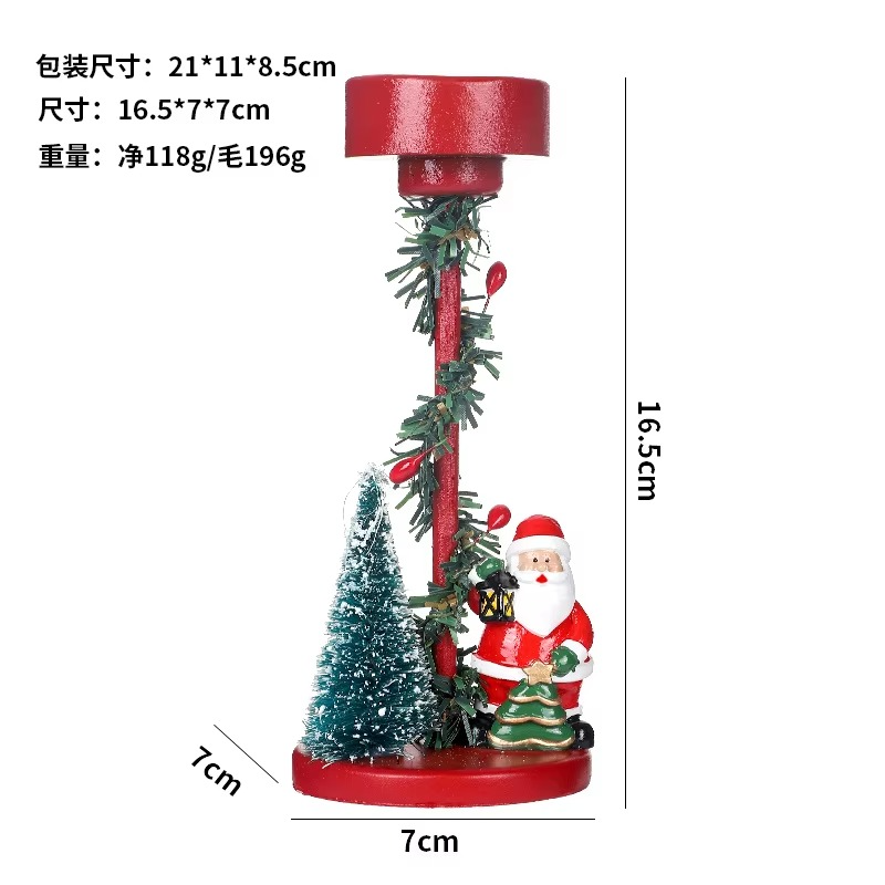 Christmas Decorations Desktop Resin Christmas Tree Red Santa Candlestick Christmas Party GiftDecorations Desktop Ornaments