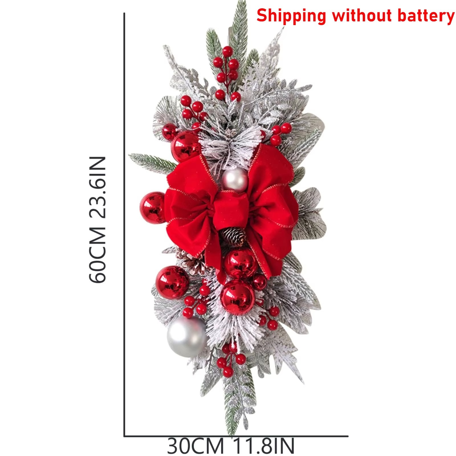 Christmas Wreath Pendants Stairway Hanging Stairs Garland Xmas Decor Window Front Door Wall Wreath for Navida Pine/Bow Pendant