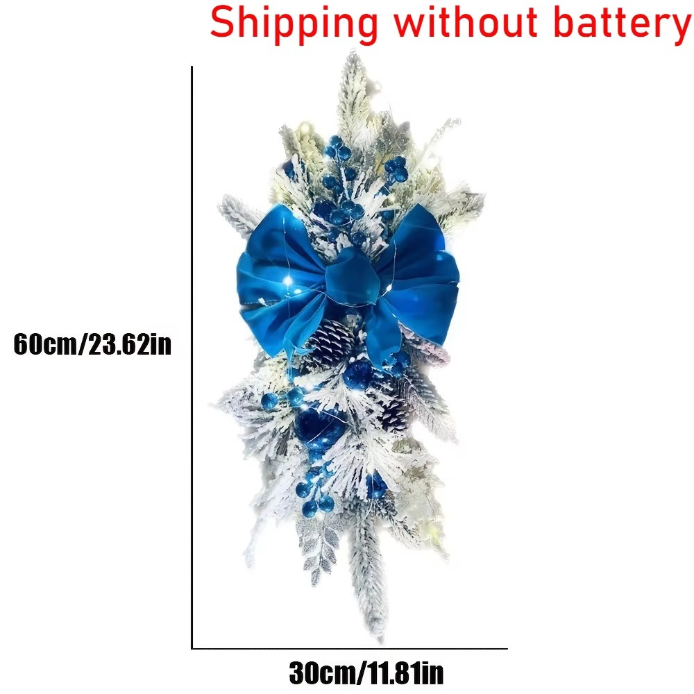 Christmas Wreath Pendants Stairway Hanging Stairs Garland Xmas Decor Window Front Door Wall Wreath for Navida Pine/Bow Pendant