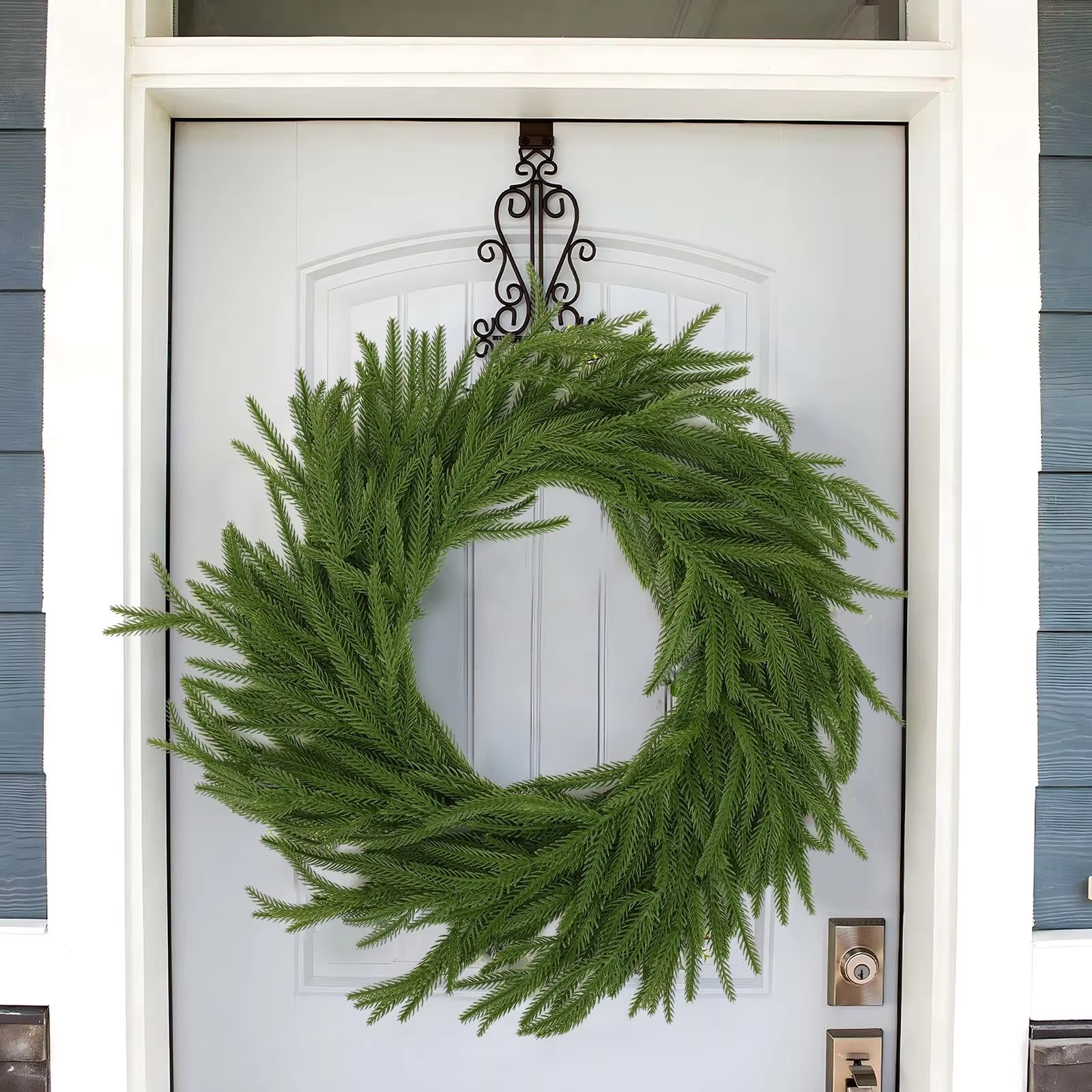 Artificial Norfolk Pine Garlands, Real Touch Winter Pine Garland, Green Artificial Greenery Garland for Christmas Decorations