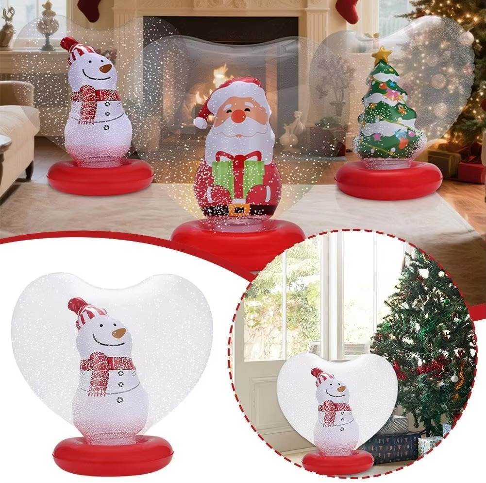 PVC Inflatable LED Light Christmas Ball Decorative Luminescent Garden Courtyard Decor English Inflatable Ball Holiday Decoration