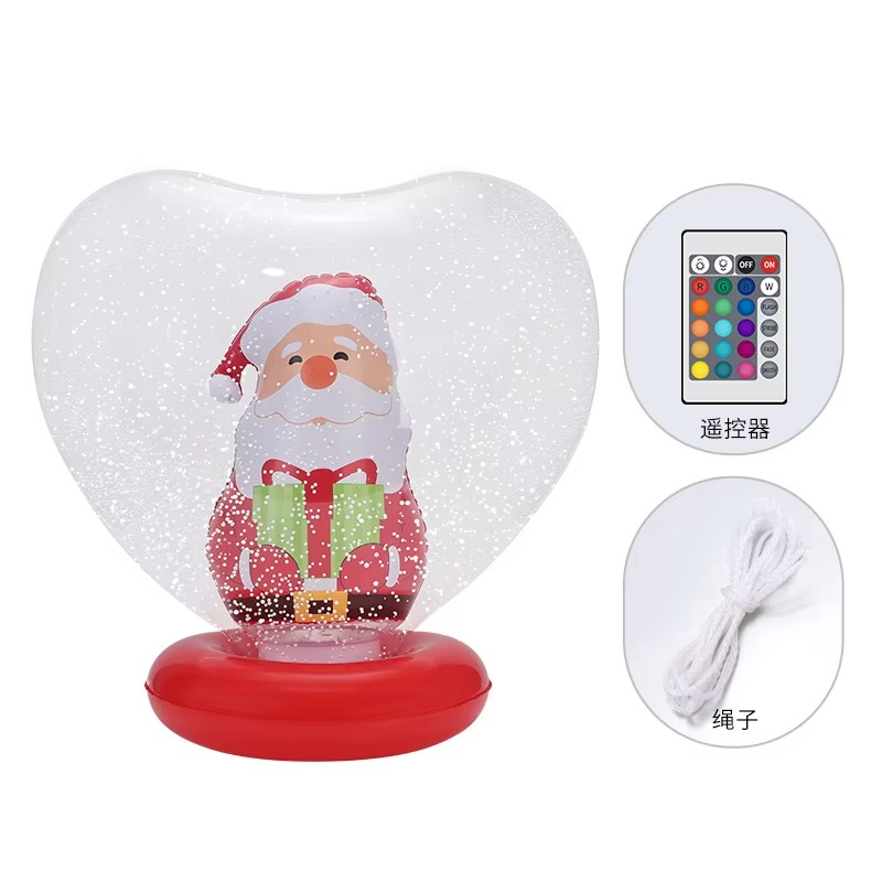 PVC Inflatable LED Light Christmas Ball Decorative Luminescent Garden Courtyard Decor English Inflatable Ball Holiday Decoration