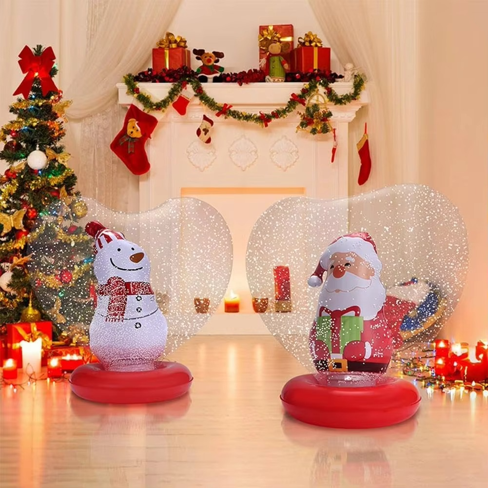 PVC Inflatable LED Light Christmas Ball Decorative Luminescent Garden Courtyard Decor English Inflatable Ball Holiday Decoration