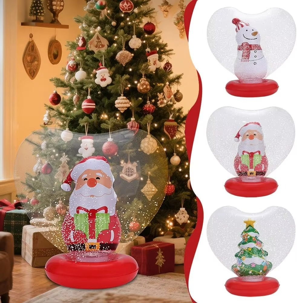 PVC Inflatable LED Light Christmas Ball Decorative Luminescent Garden Courtyard Decor English Inflatable Ball Holiday Decoration