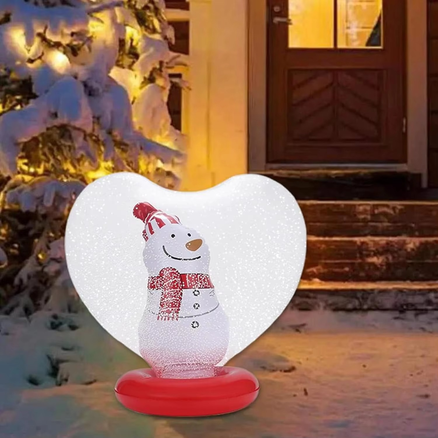 PVC Inflatable LED Light Christmas Ball Decorative Luminescent Garden Courtyard Decor English Inflatable Ball Holiday Decoration