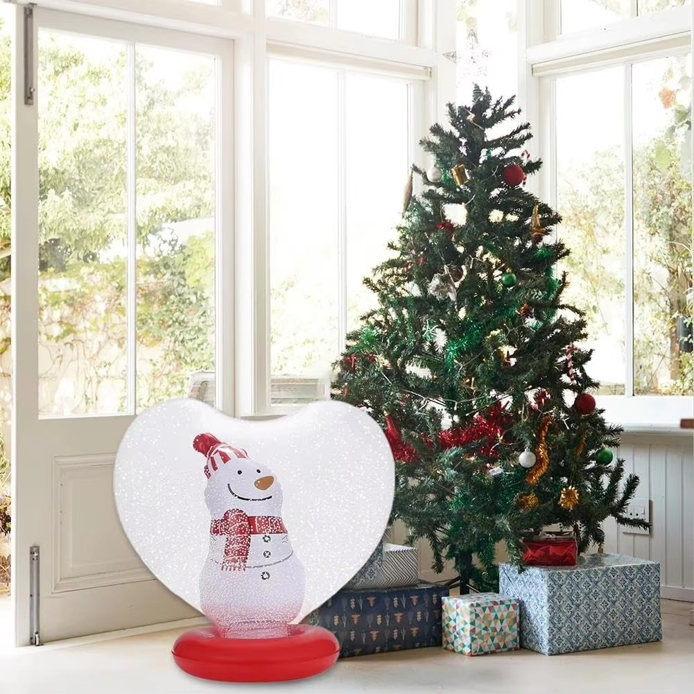 PVC Inflatable LED Light Christmas Ball Decorative Luminescent Garden Courtyard Decor English Inflatable Ball Holiday Decoration