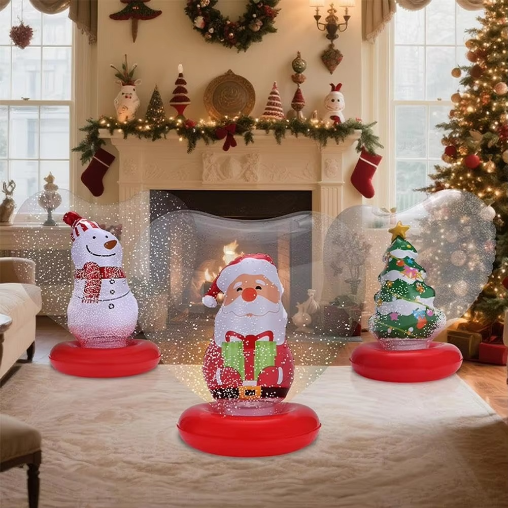 PVC Inflatable LED Light Christmas Ball Decorative Luminescent Garden Courtyard Decor English Inflatable Ball Holiday Decoration