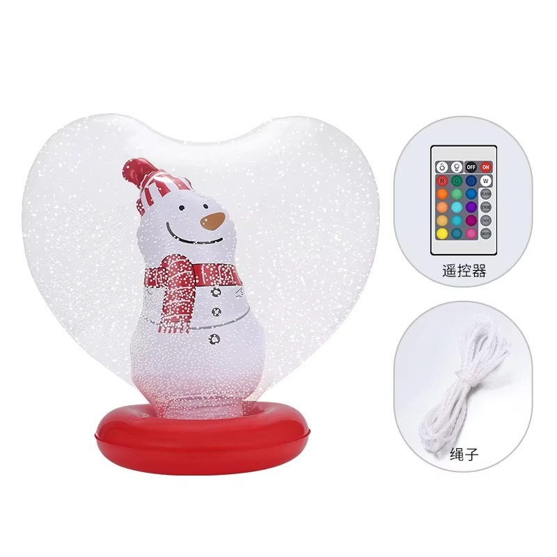 PVC Inflatable LED Light Christmas Ball Decorative Luminescent Garden Courtyard Decor English Inflatable Ball Holiday Decoration