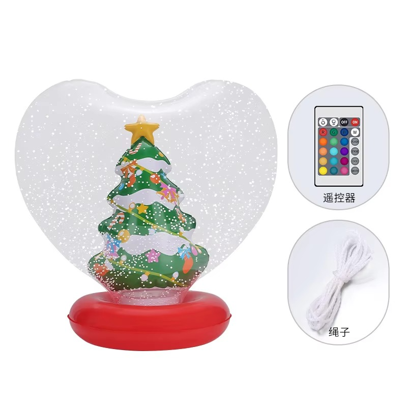 PVC Inflatable LED Light Christmas Ball Decorative Luminescent Garden Courtyard Decor English Inflatable Ball Holiday Decoration
