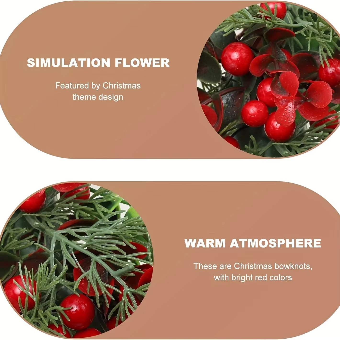 18 Inch Artificial Christmas Wreath Green Pine Leaf Wreath With Big Red Berries For Christmas Front Door Hanging Pendant Decor
