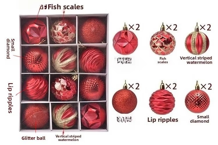 12pcs 6cm Chritmas Balls Decoration Xmas Tree Hanging Ornaments Christmas Party Decoratoin Home 2025 Navidad New Year Gifts 2026