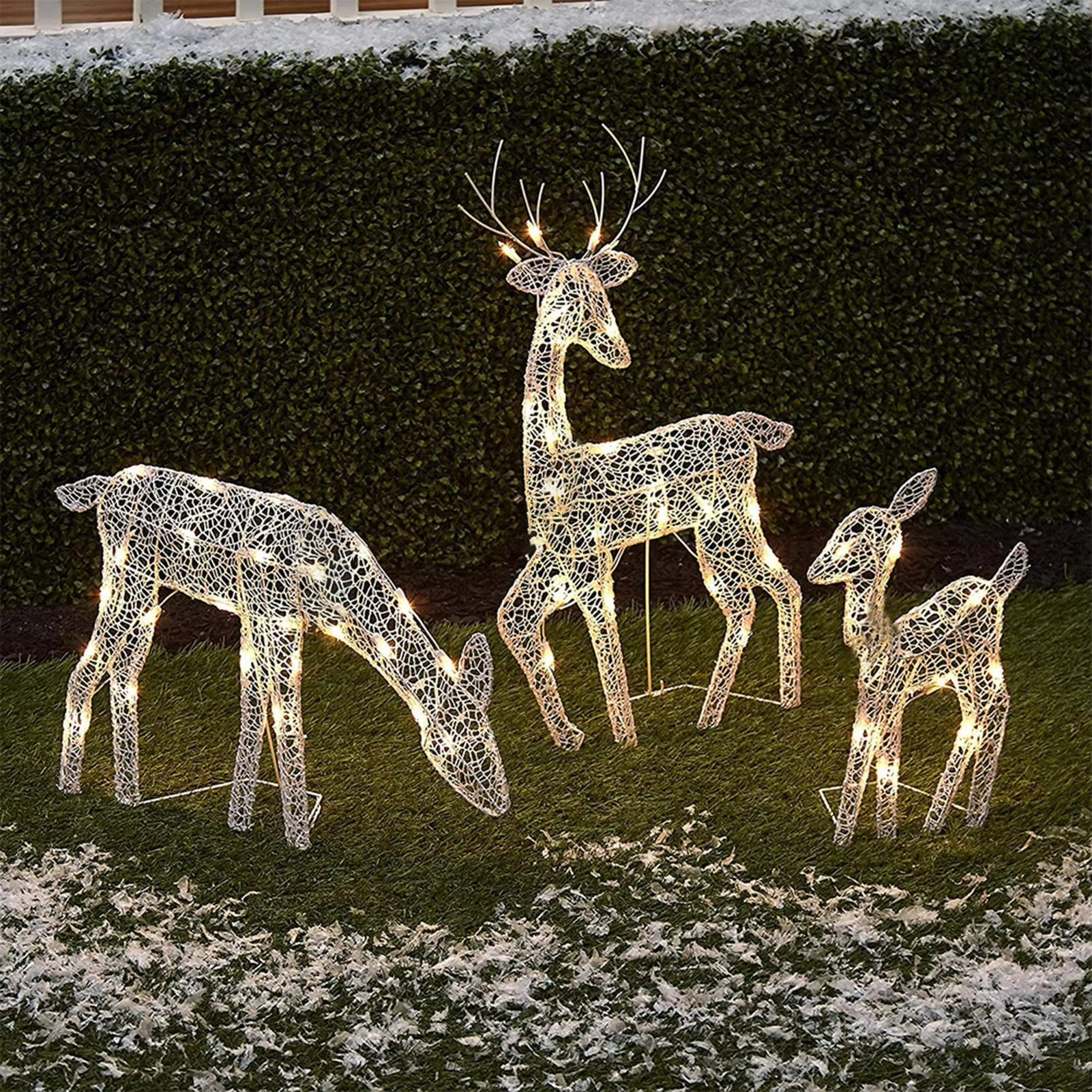 new Lighted Christmas Reindeer Water Resistant Light Up Decoration for Garden Outdoor Standing Elk Ornament Glowing Party Favors