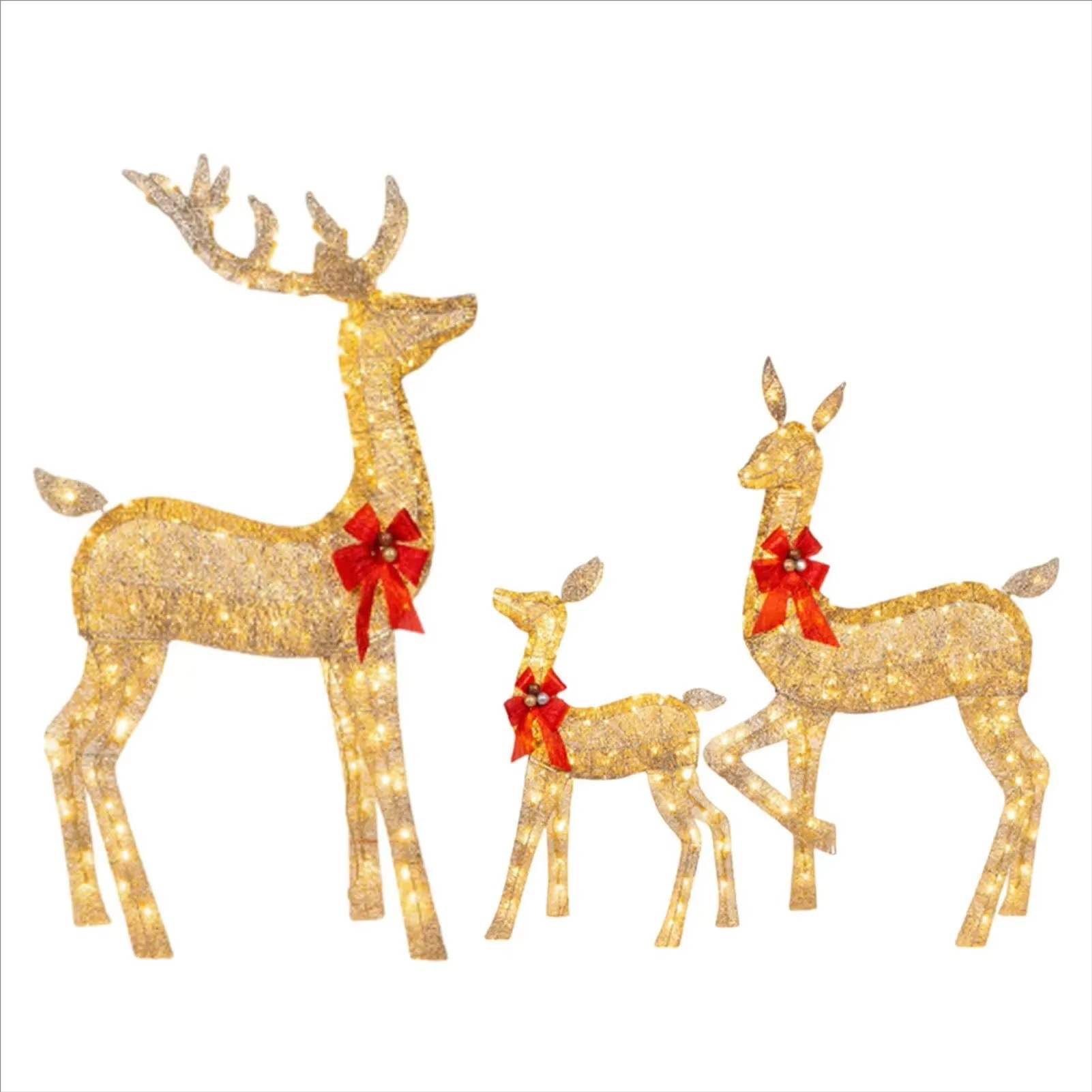 Christmas Garden Decor LED Light Up Reindeer Statues Acrylic Christmas Reindeer Light For Outdoor