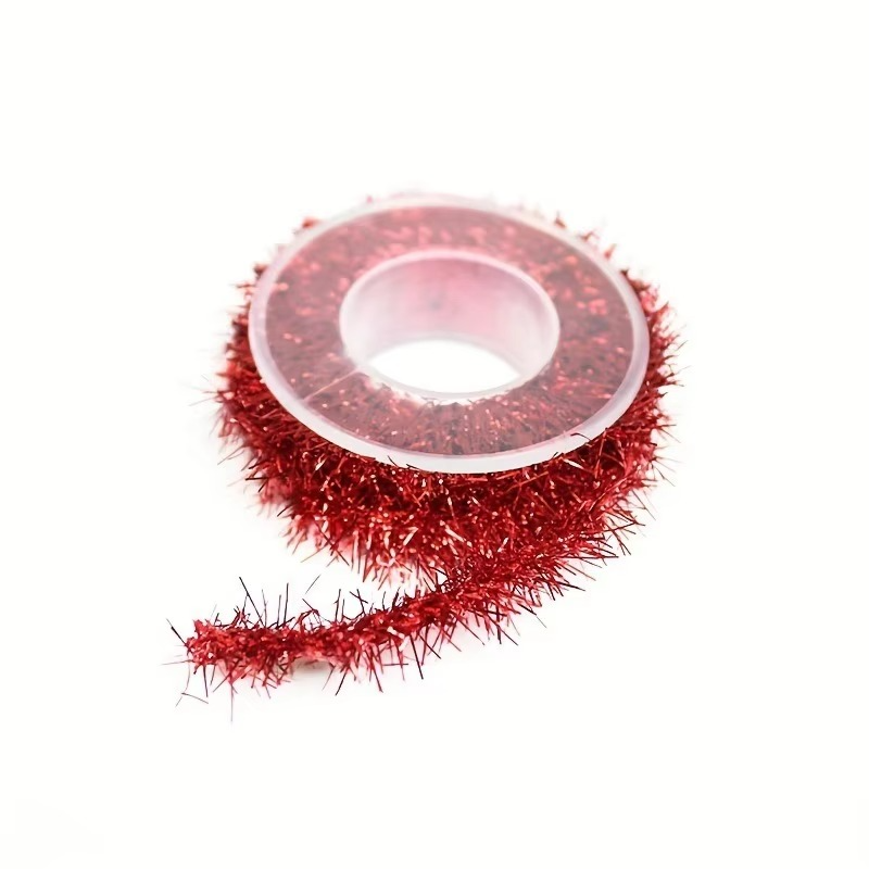 4 Rolls Christmas Tinsel Ribbon Xmas Garland Xmas Glitter Garland Decoration for Party Holiday Ornament