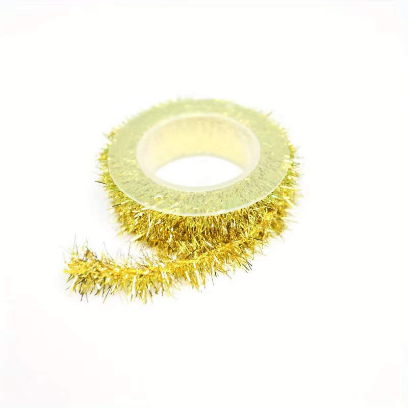 4 Rolls Christmas Tinsel Ribbon Xmas Garland Xmas Glitter Garland Decoration for Party Holiday Ornament