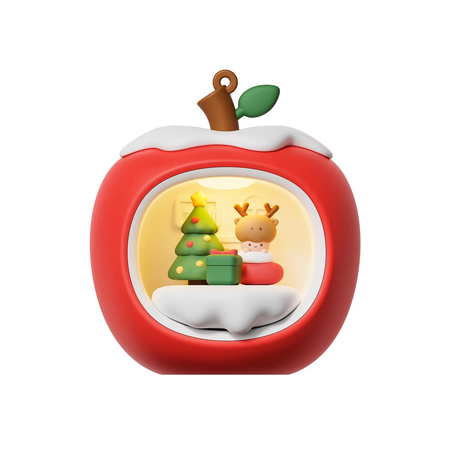 2025 New Christmas LED Night Lamp Apple House Light Candle Table Night Lamp for Desktop Decor Xmas Party Gifts