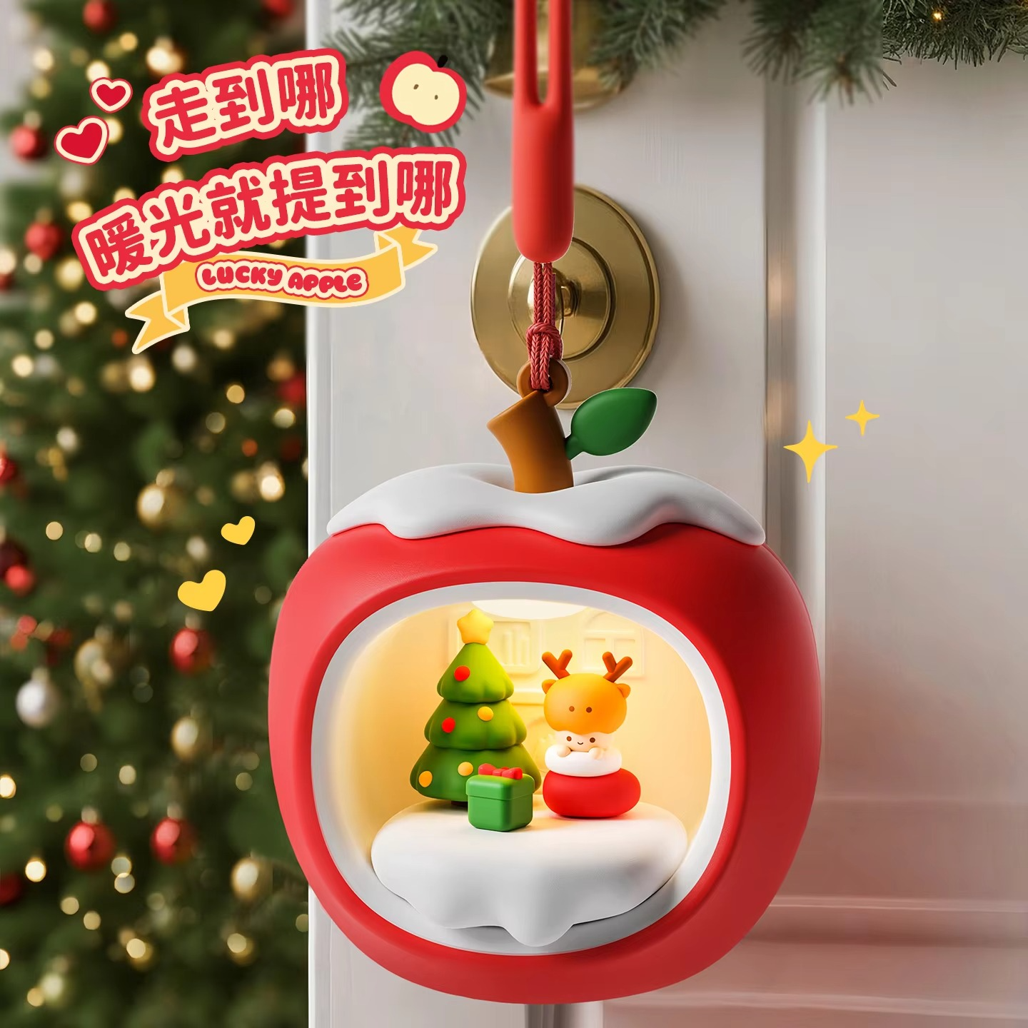 2025 New Christmas LED Night Lamp Apple House Light Candle Table Night Lamp for Desktop Decor Xmas Party Gifts